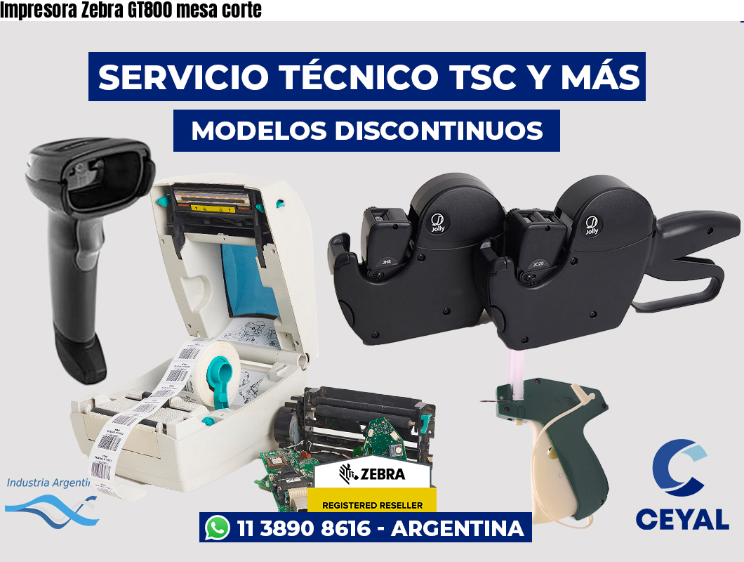 Impresora Zebra GT800 mesa corte