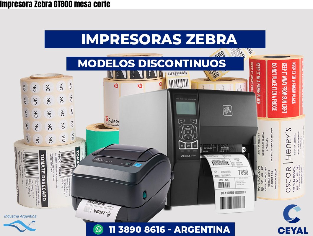 Impresora Zebra GT800 mesa corte