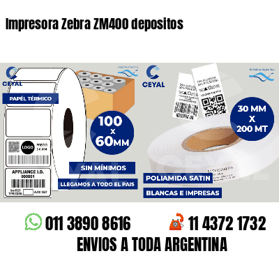 Impresora Zebra ZM400 depositos