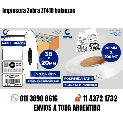 Impresora Zebra ZT410 balanzas