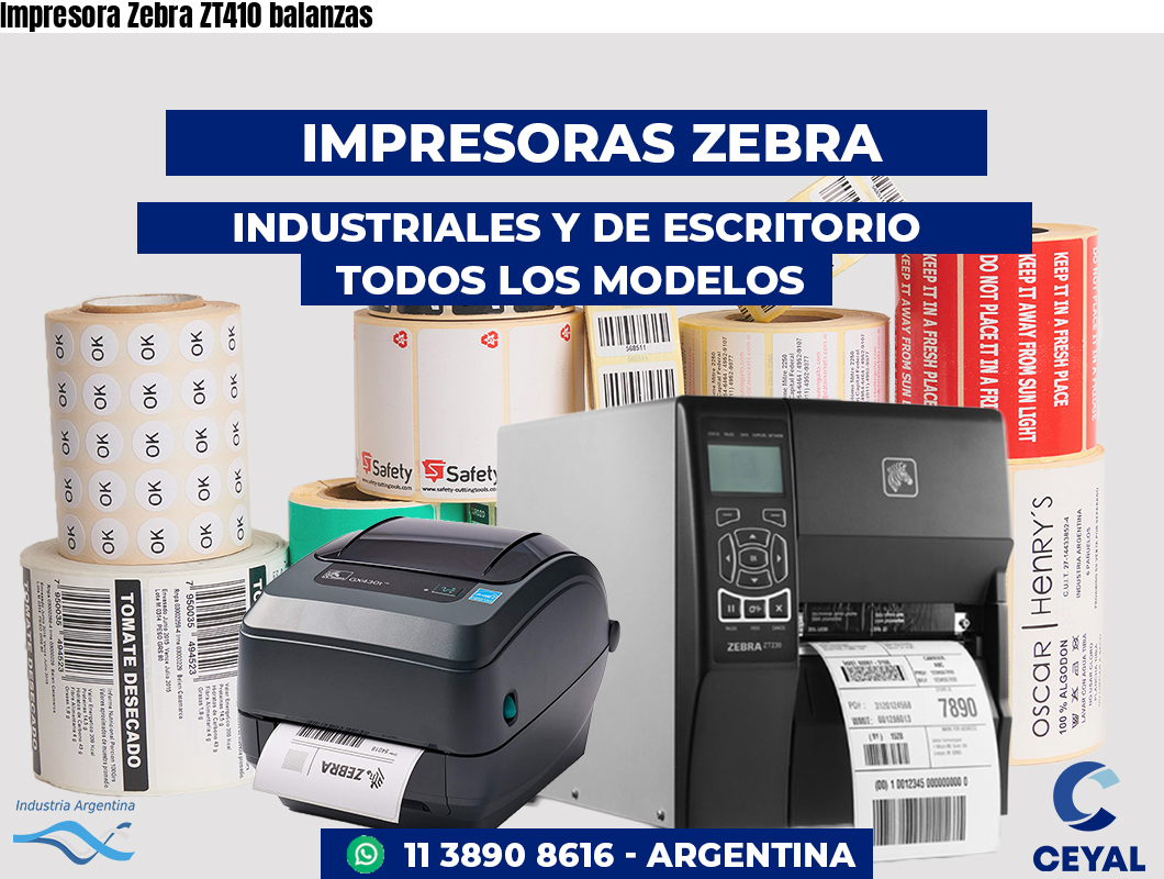Impresora Zebra ZT410 balanzas