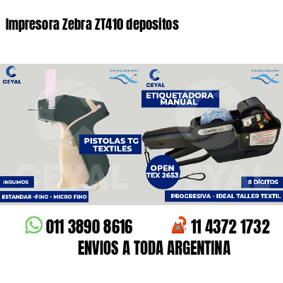 Impresora Zebra ZT410 depositos