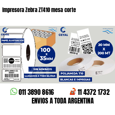 Impresora Zebra ZT410 mesa corte