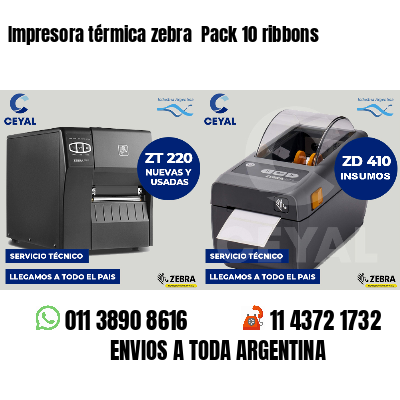 Impresora térmica zebra  Pack 10 ribbons