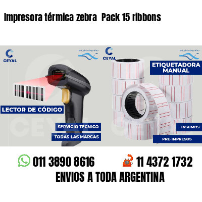 Impresora térmica zebra  Pack 15 ribbons