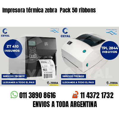Impresora térmica zebra  Pack 50 ribbons