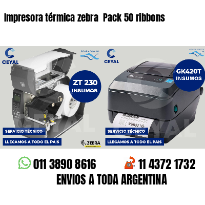 Impresora térmica zebra  Pack 50 ribbons