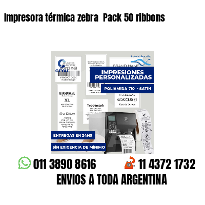 Impresora térmica zebra  Pack 50 ribbons