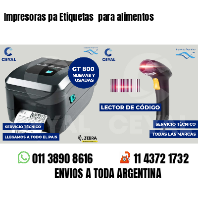 Impresoras pa Etiquetas  para alimentos