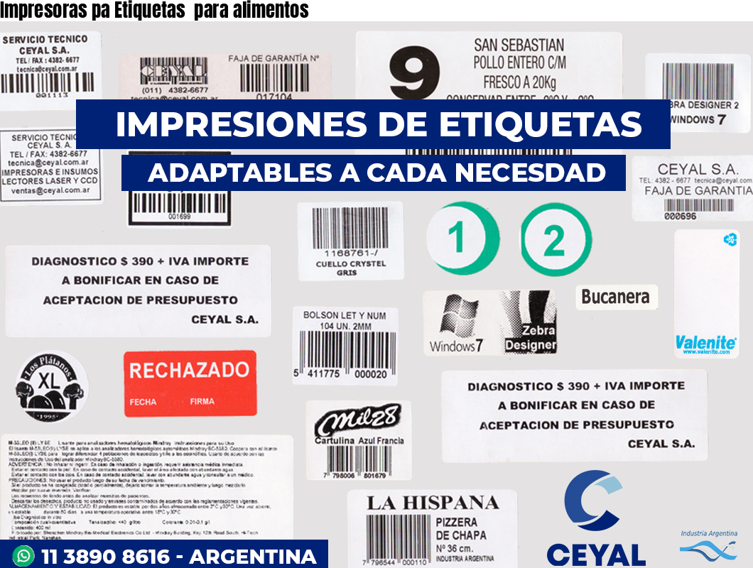 Impresoras pa Etiquetas  para alimentos