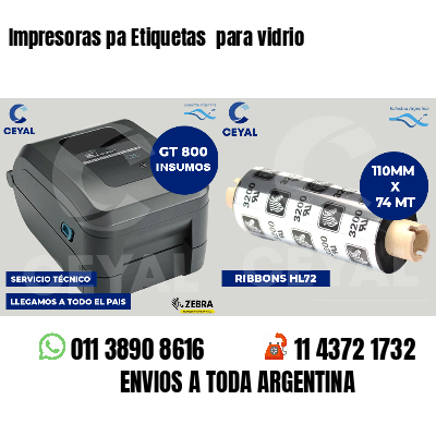 Impresoras pa Etiquetas  para vidrio