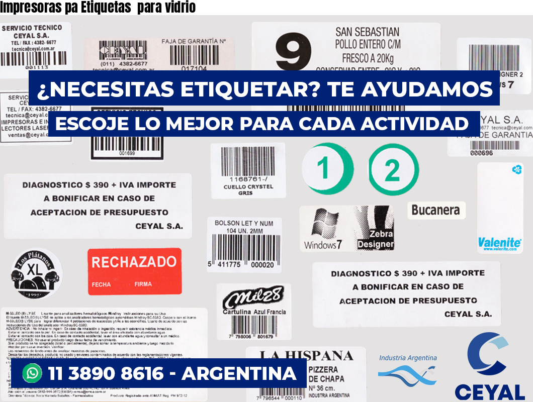 Impresoras pa Etiquetas  para vidrio