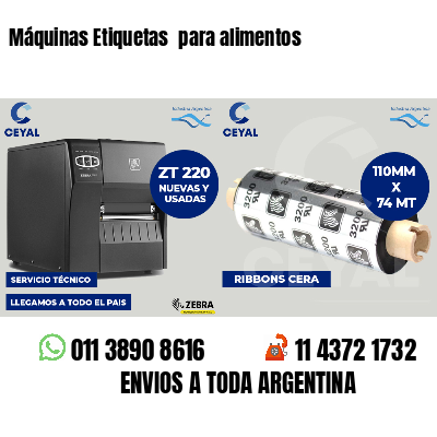 Máquinas Etiquetas  para alimentos
