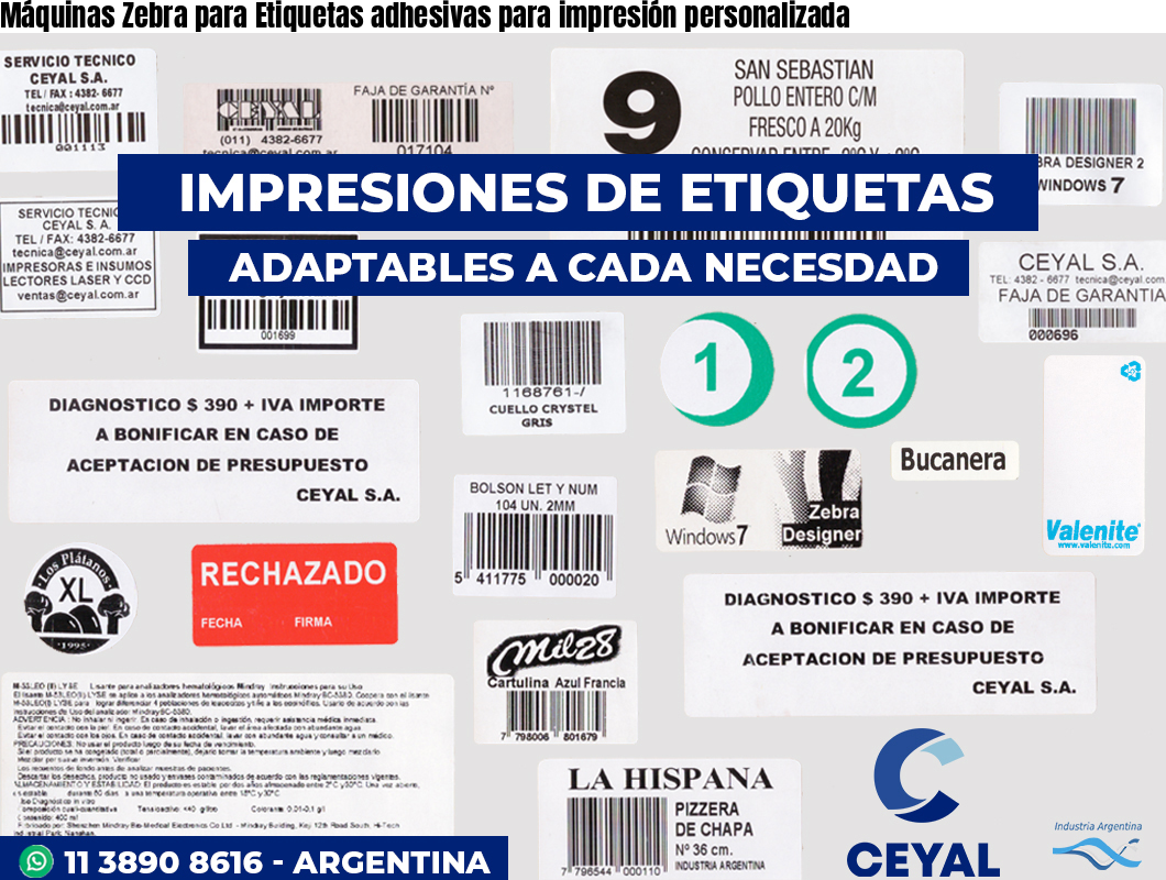 Máquinas Zebra para Etiquetas adhesivas para impresión personalizada
