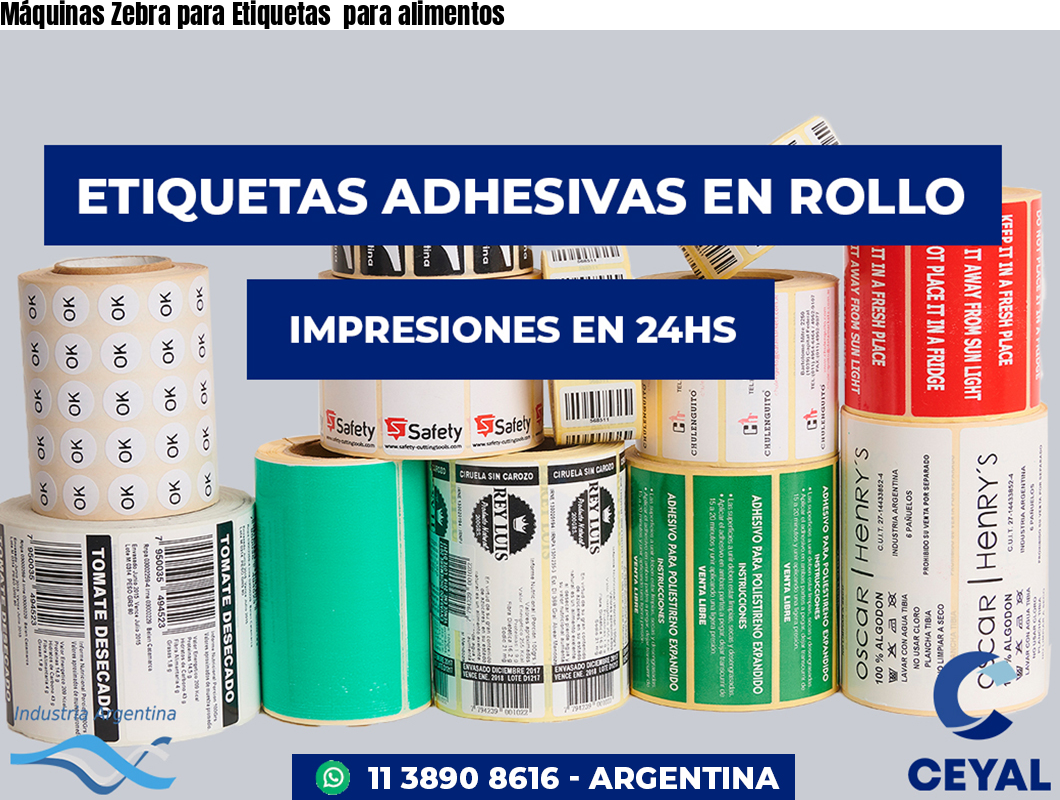 Máquinas Zebra para Etiquetas  para alimentos