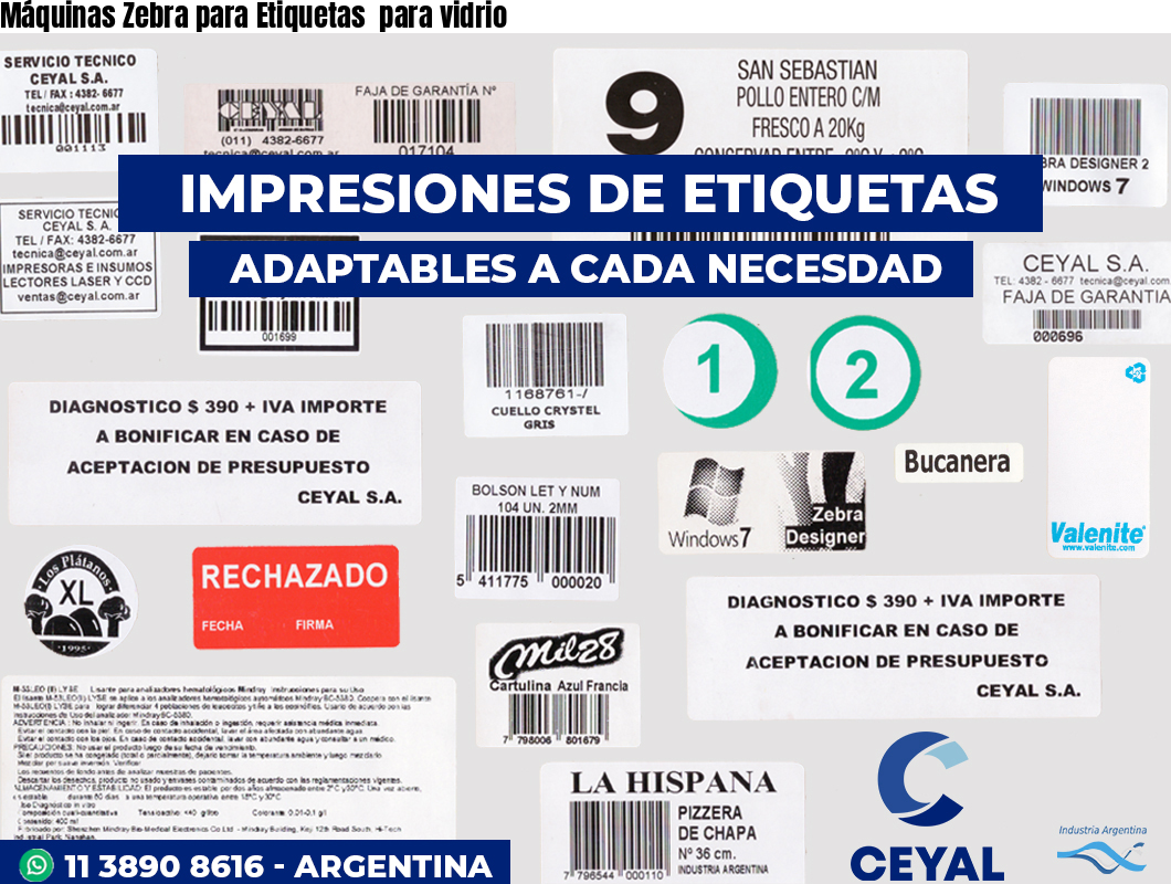 Máquinas Zebra para Etiquetas  para vidrio