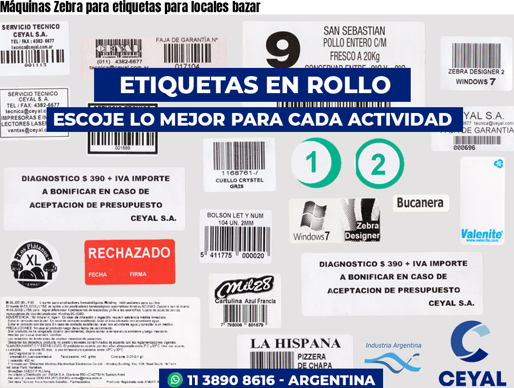 Máquinas Zebra para etiquetas para locales bazar