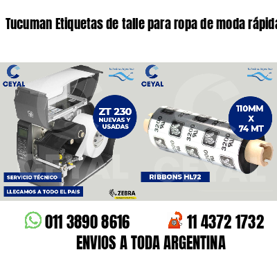 Tucuman Etiquetas de talle para ropa de moda rápida