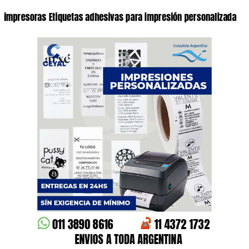 impresoras Etiquetas adhesivas para impresión personalizada