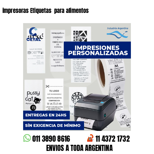 impresoras Etiquetas  para alimentos