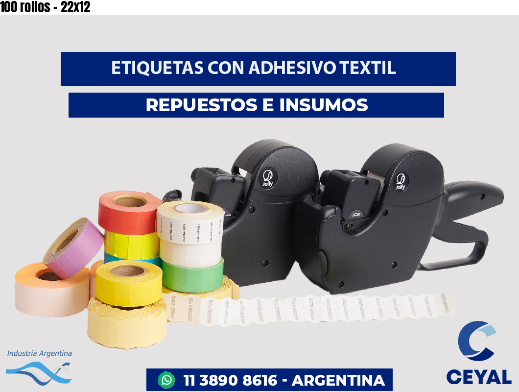 100 rollos - 22x12
