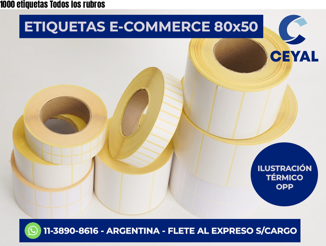 1000 etiquetas Todos los rubros