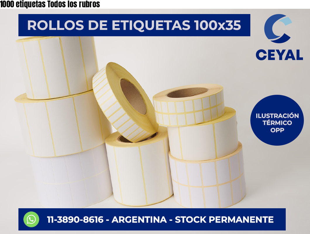 1000 etiquetas Todos los rubros