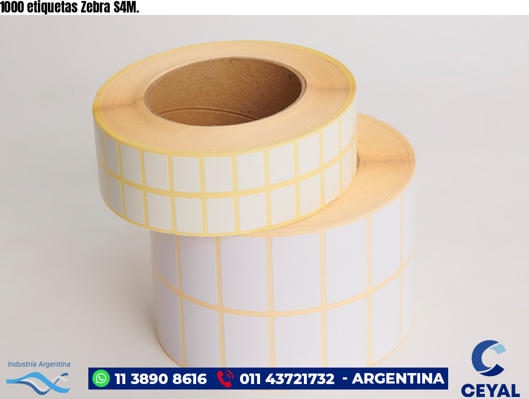 1000 etiquetas Zebra S4M.