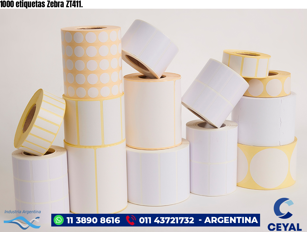1000 etiquetas Zebra ZT411.