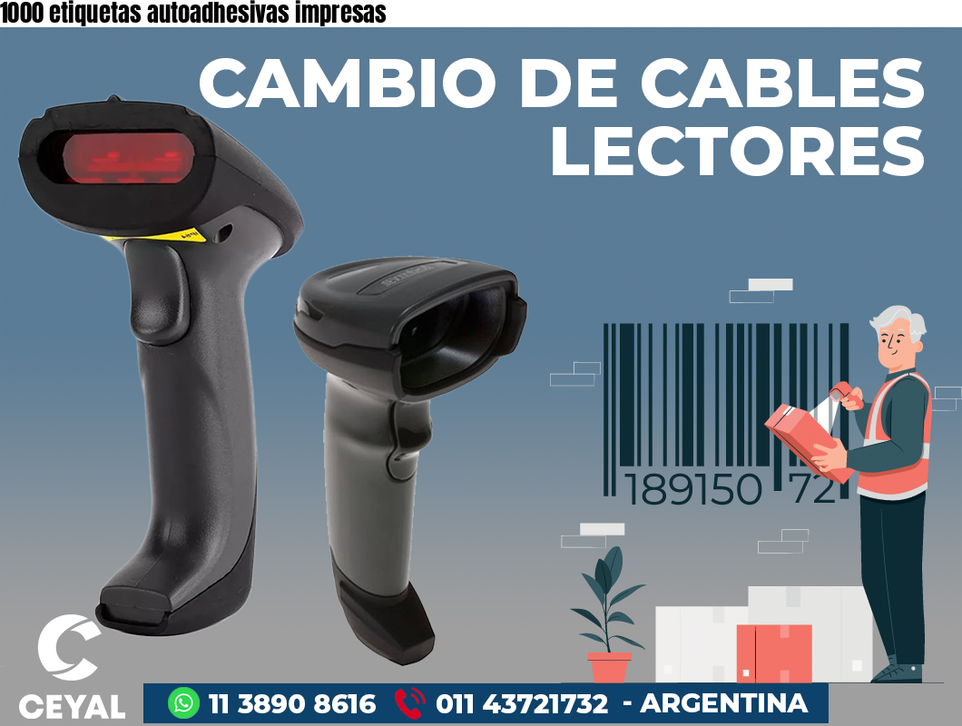 1000 etiquetas autoadhesivas impresas