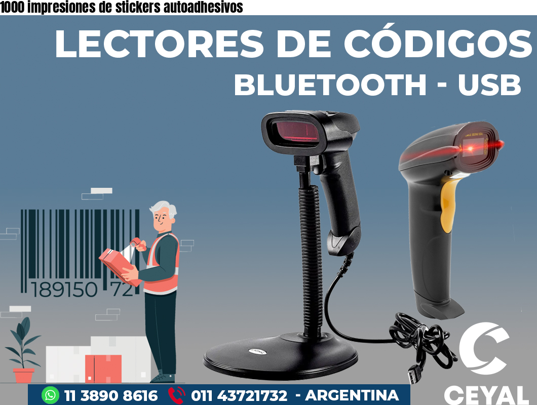 1000 impresiones de stickers autoadhesivos