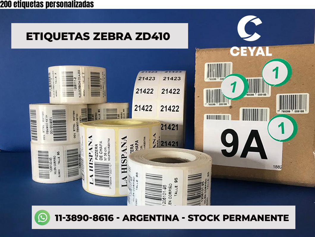200 etiquetas personalizadas