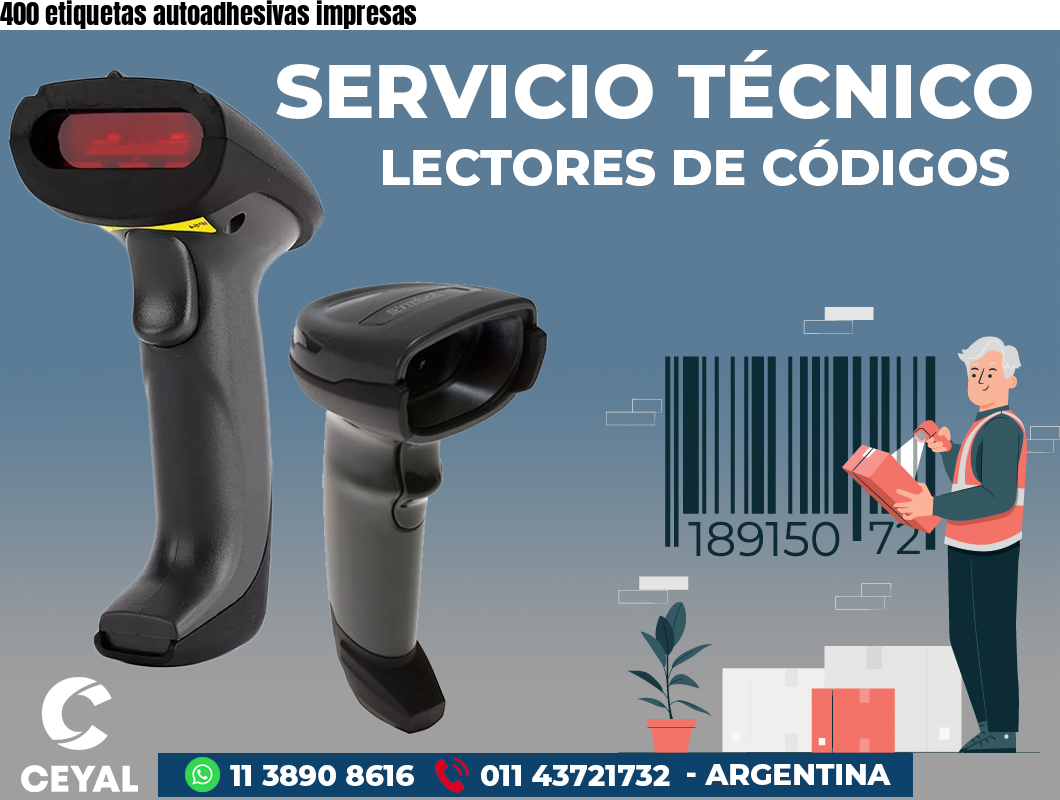 400 etiquetas autoadhesivas impresas