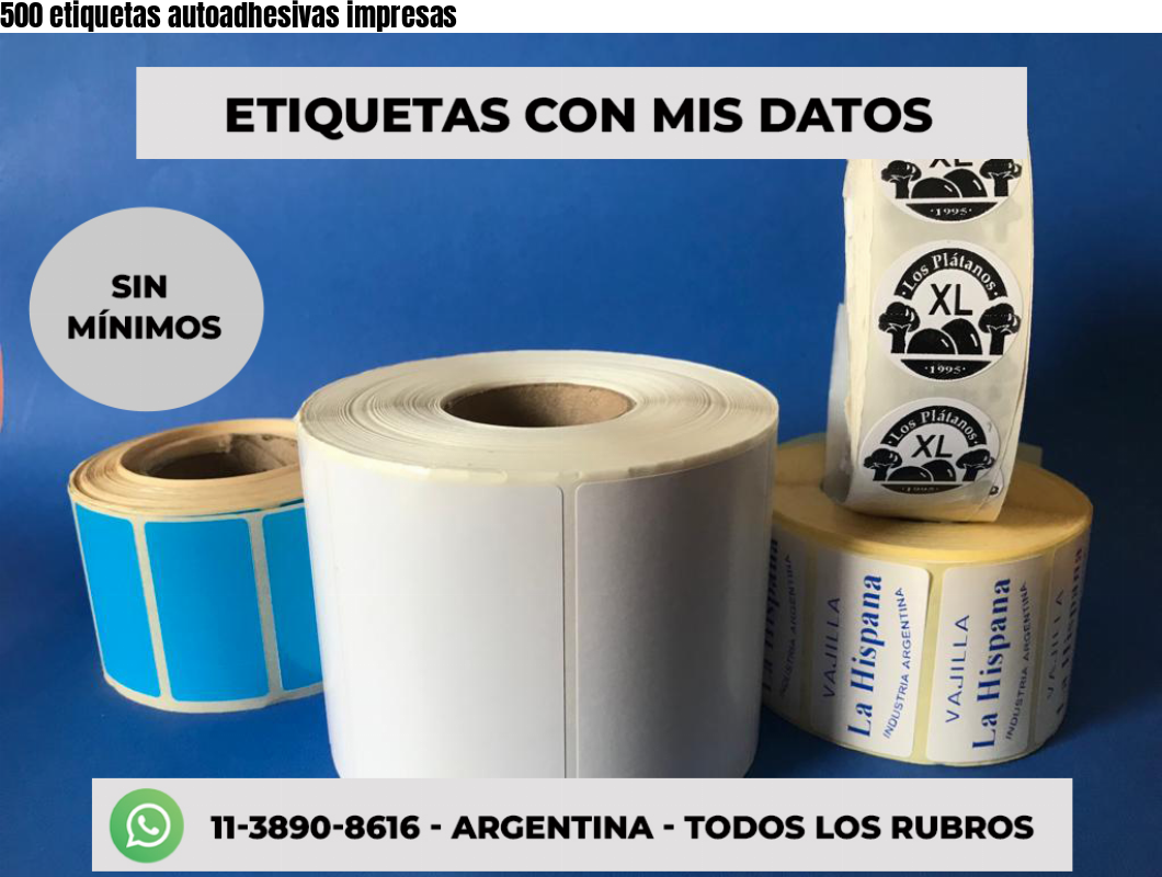 500 etiquetas autoadhesivas impresas
