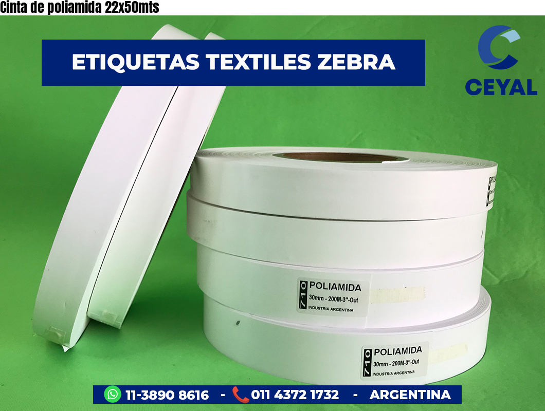 Cinta de poliamida 22x50mts