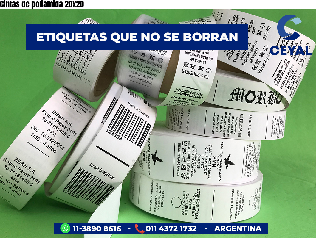 Cintas de poliamida 20×20