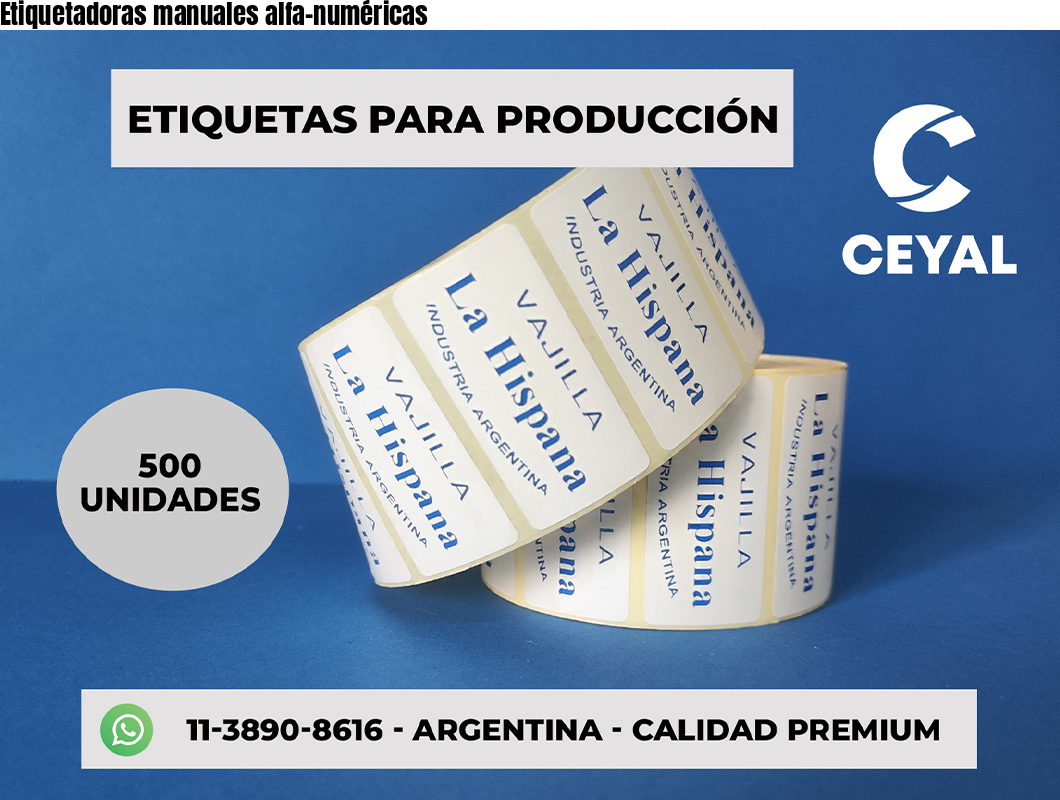 Etiquetadoras manuales alfa-numéricas