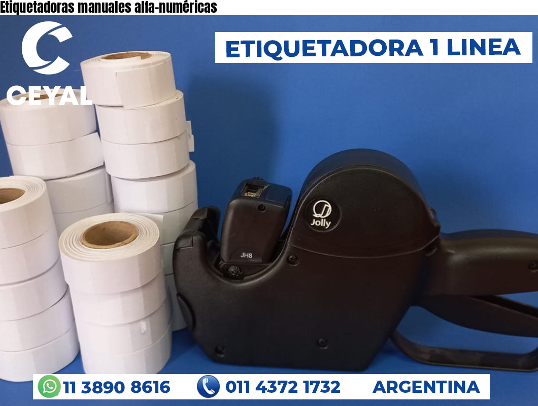 Etiquetadoras manuales alfa-numéricas