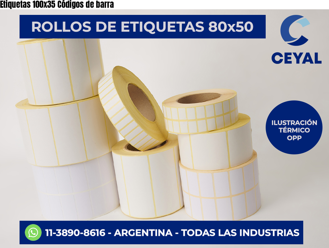 Etiquetas 100×35 Códigos de barra