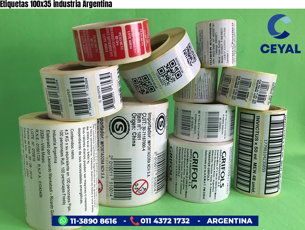 Etiquetas 100x35 industria Argentina