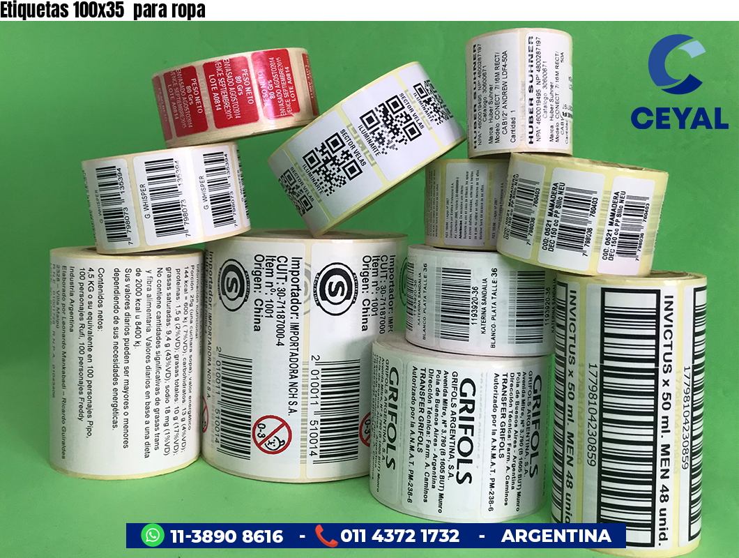 Etiquetas 100x35  para ropa