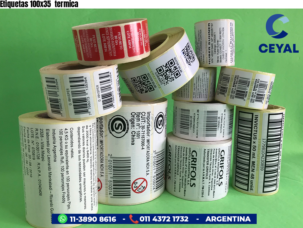 Etiquetas 100x35  termica