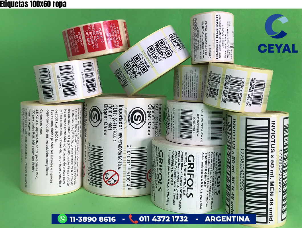 Etiquetas 100x60 ropa