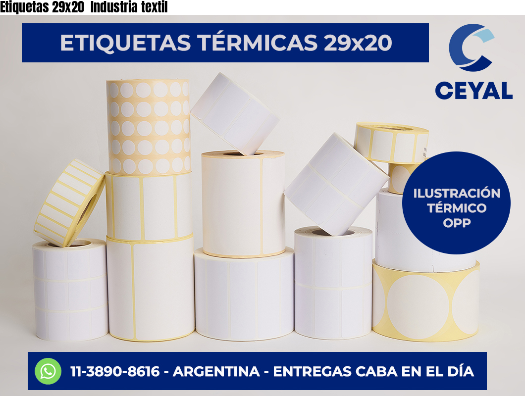 Etiquetas 29×20  Industria textil