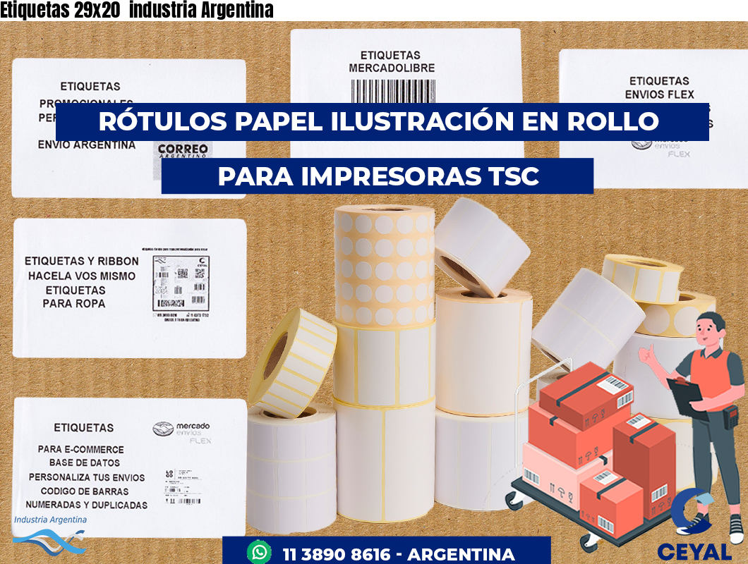 Etiquetas 29x20  industria Argentina