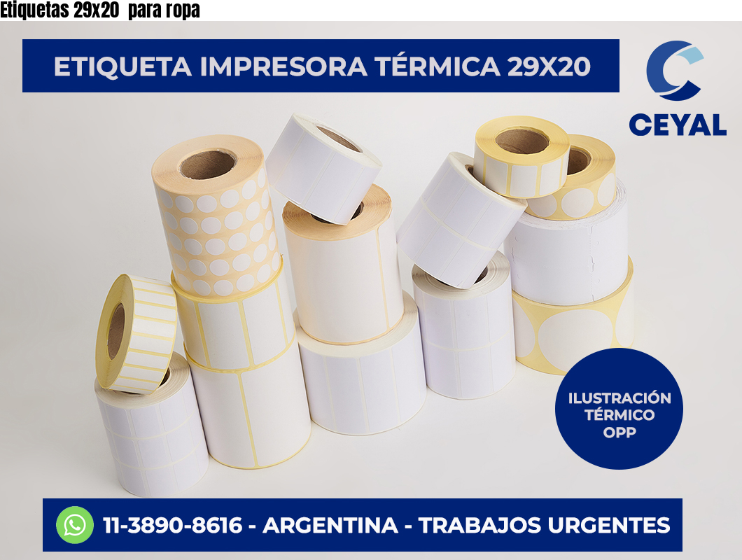 Etiquetas 29×20  para ropa