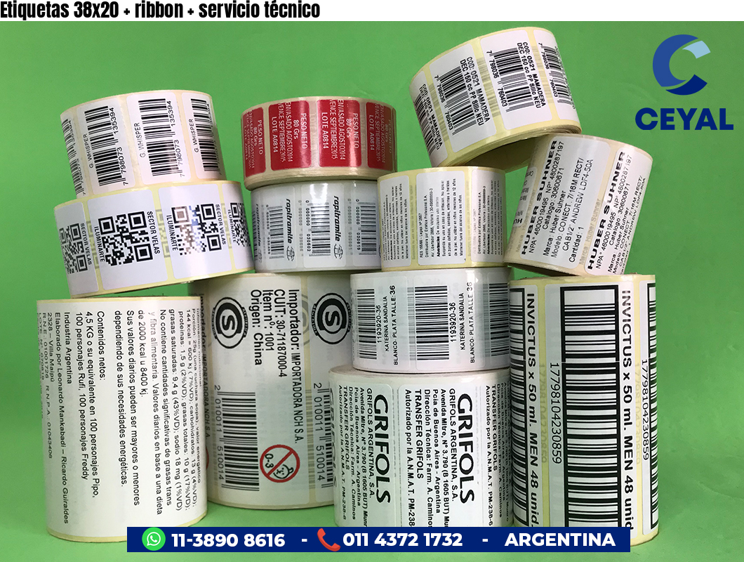 Etiquetas 38x20   ribbon   servicio técnico
