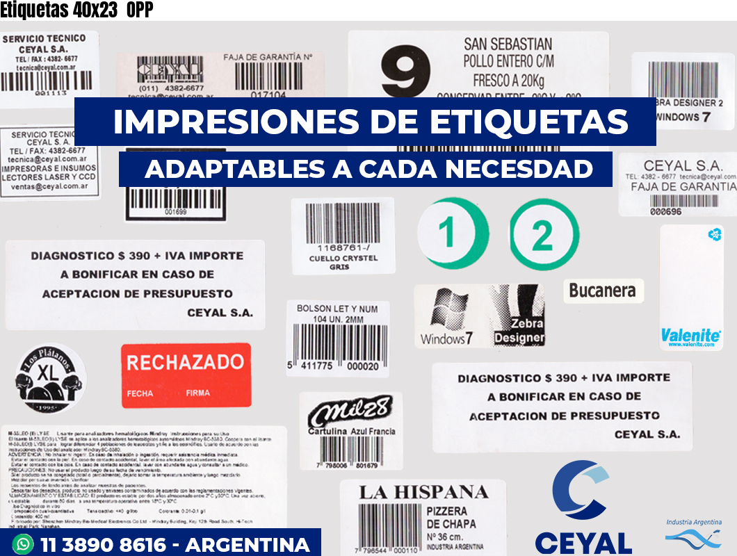 Etiquetas 40x23  OPP