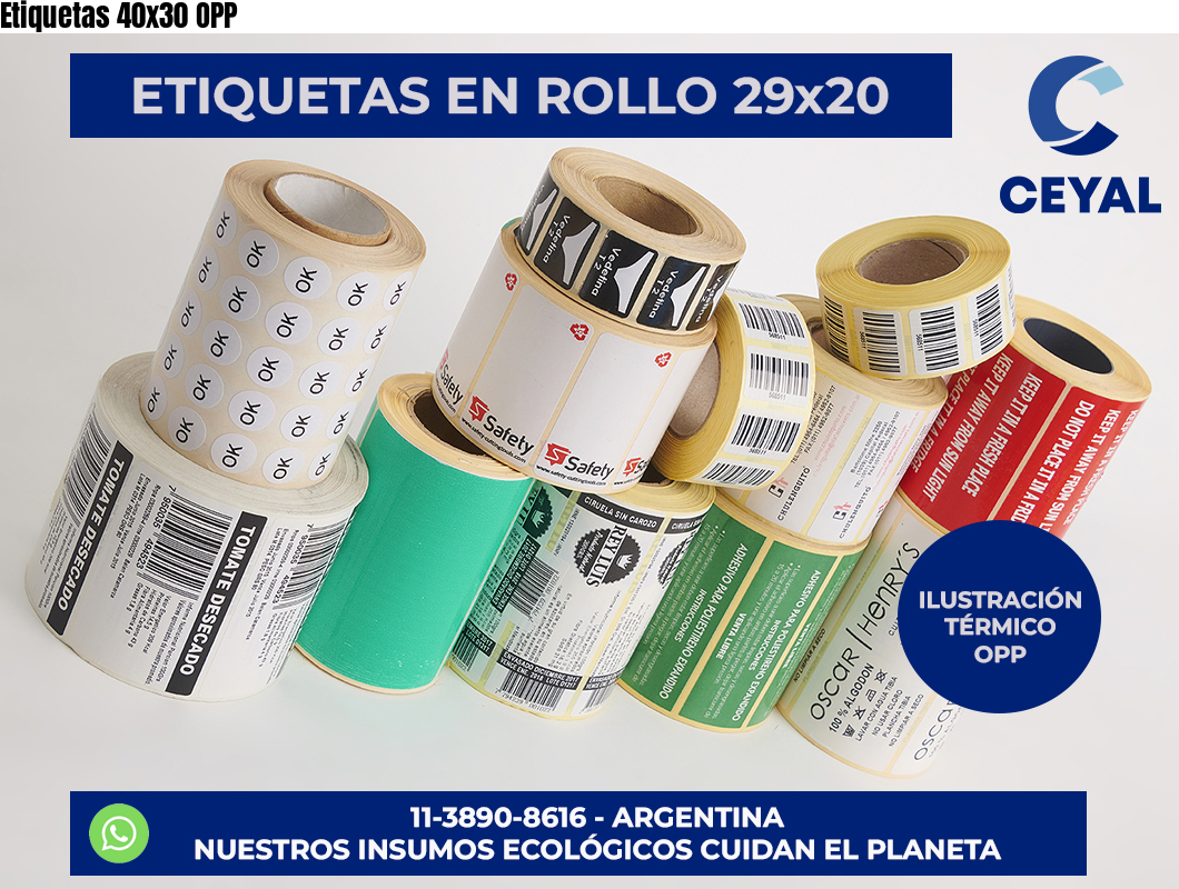 Etiquetas 40x30 OPP