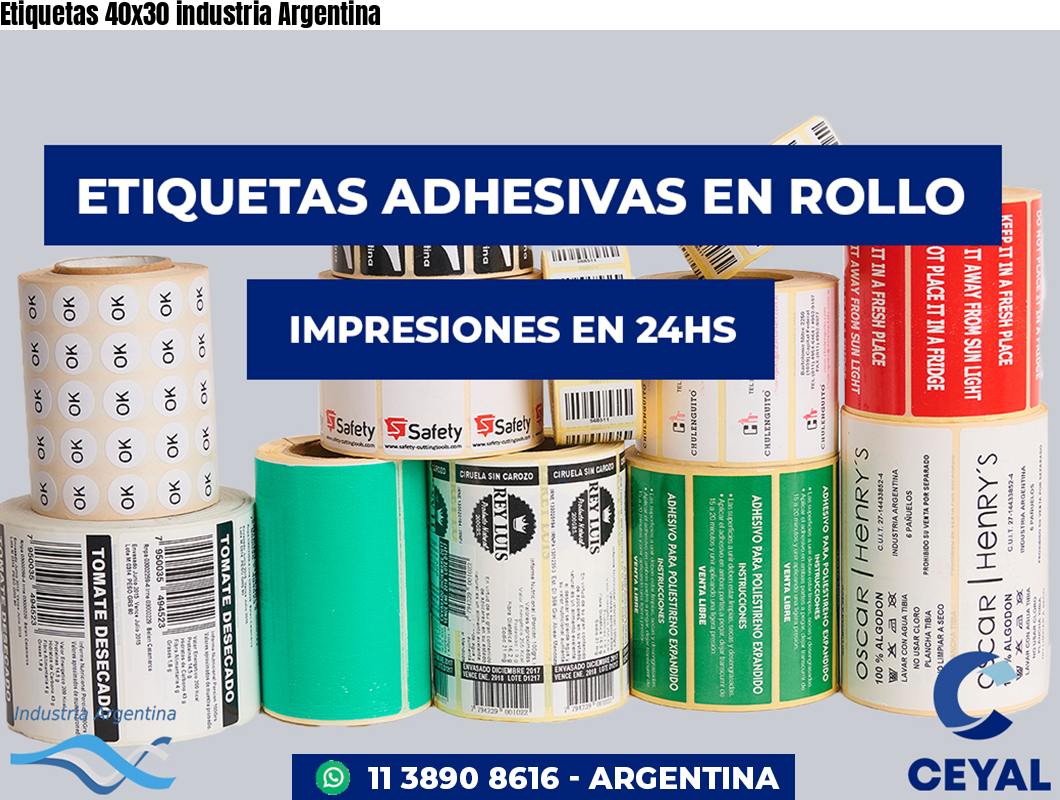 Etiquetas 40x30 industria Argentina